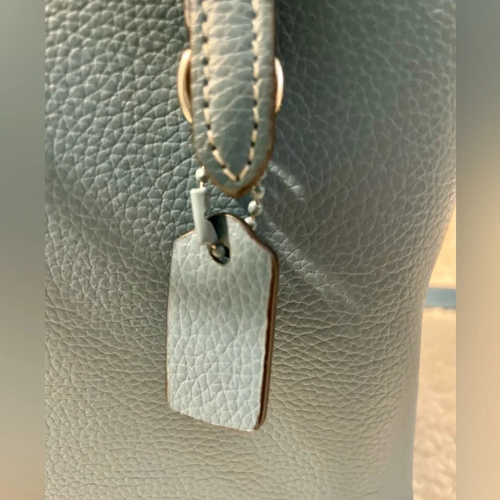 Coach Blue Pebbled Leather Tote Bag - Picture 13 of 17